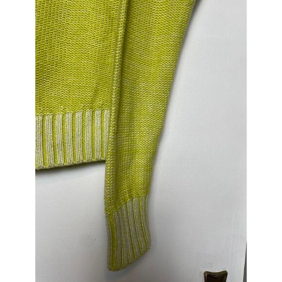 Cable Knit Sweater Womens Size Medium Pullover Chunky Cozy Knit Top Lemon Color - Picture 12 of 15